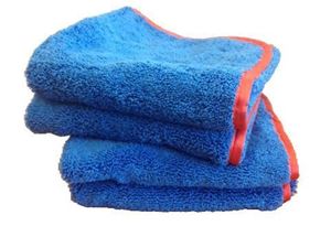 Blue Microfiber Towel with Red Trim